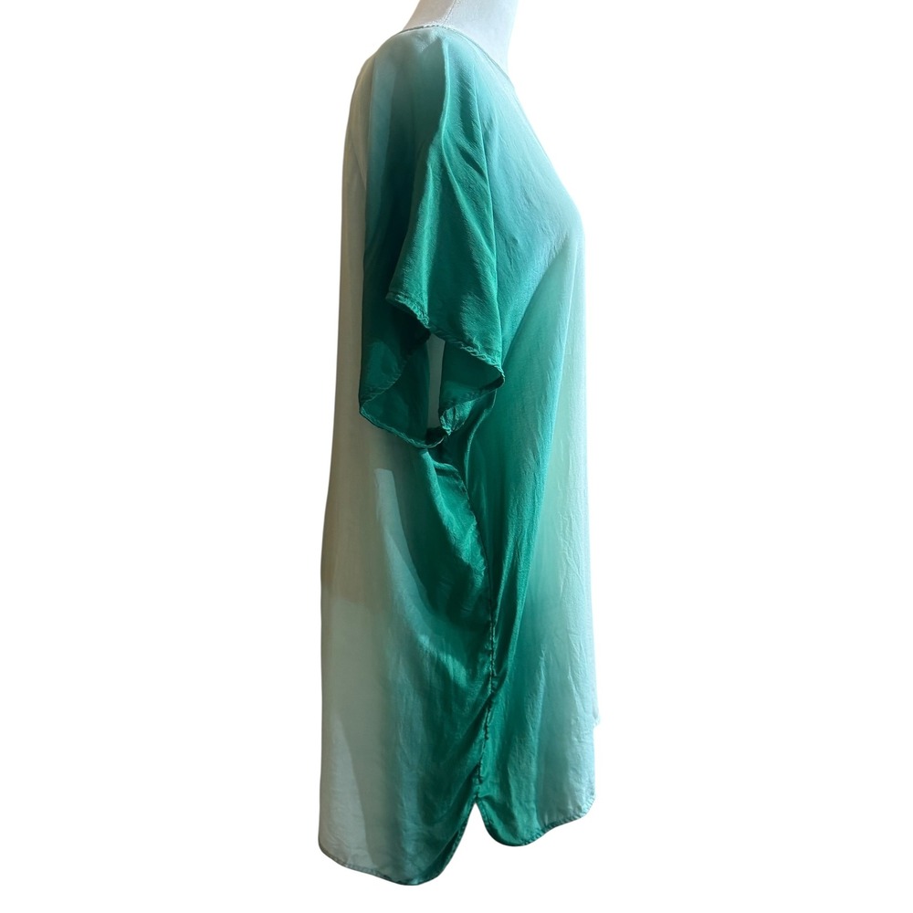 French Connection Women's Silk‎ Green Ombre Dress Shift SZ 6 - Picture 5 of 8